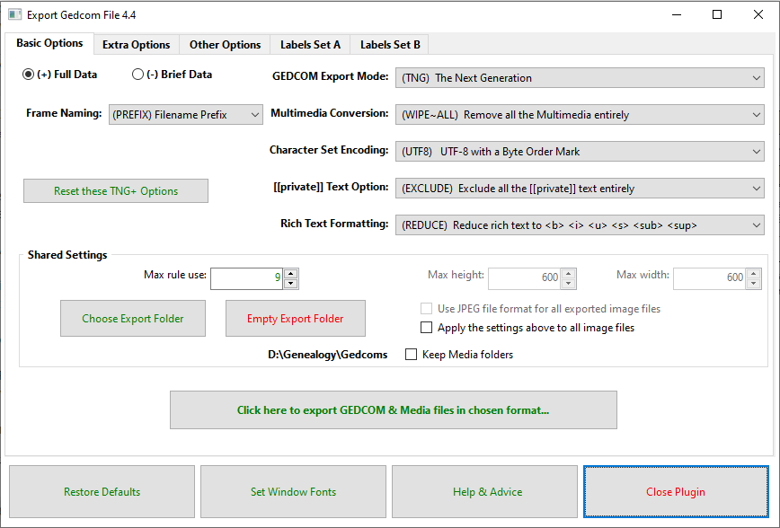 ExportGedcom initial options screen.png