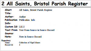 Shows result of custom Report