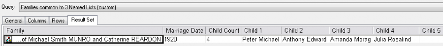 Shows result of custom Query