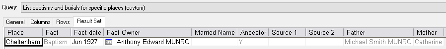Shows result of custom Query