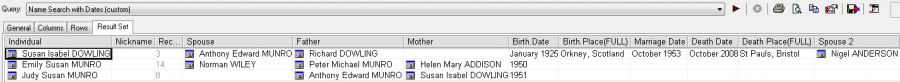 Shows result of custom Query