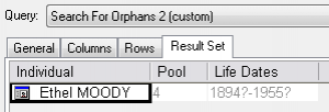 Shows result of custom Query