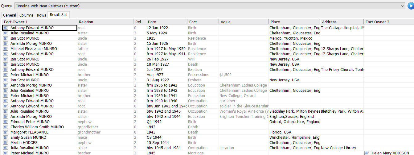 Shows result of custom Query